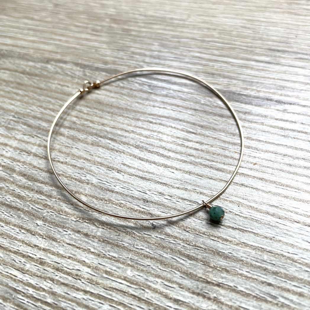 Bracelet jonc Mai Emeraude