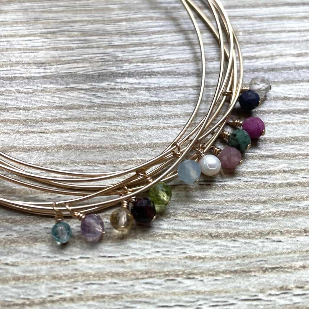 Bracelet jonc pierre de naissance Joyce