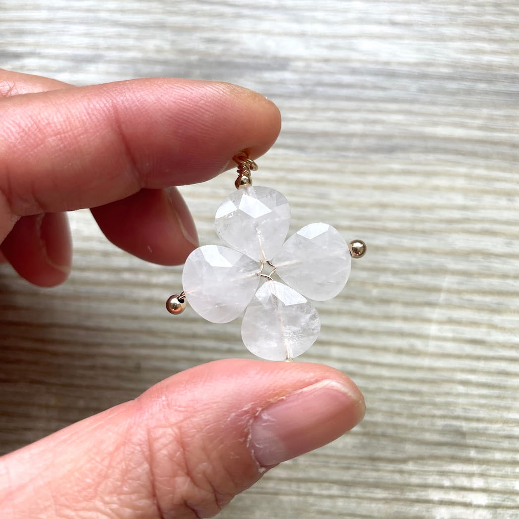 Pendentif trèfle Cristal de roche