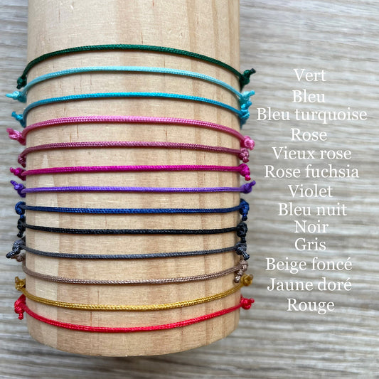 Couleurs de cordons pour réparation de bracelets lien coulissant