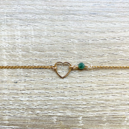 Bracelet pierre de naissance Mai Emeraude