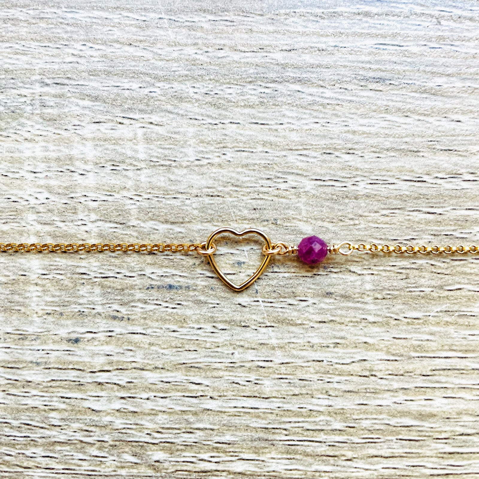 Bracelet pierre de naissance Juillet Rubis