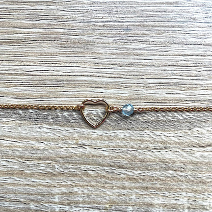 Bracelet cœur pierre de naissance Mon Cœur