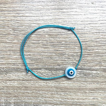 Charger l&#39;image dans la galerie, bracelet-cordon-coulissant-oeil-bleu-turquoise