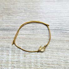 Charger l&#39;image dans la galerie, bracelet-cordon-reglable-citrine-jaune-plaque-or