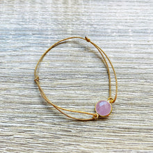 Charger l&#39;image dans la galerie, bracelet-cordon-reglable-quartz-rose-argent-dore