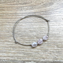 Charger l&#39;image dans la galerie, bracelet-cordon-reglable-quartz-rose-argente
