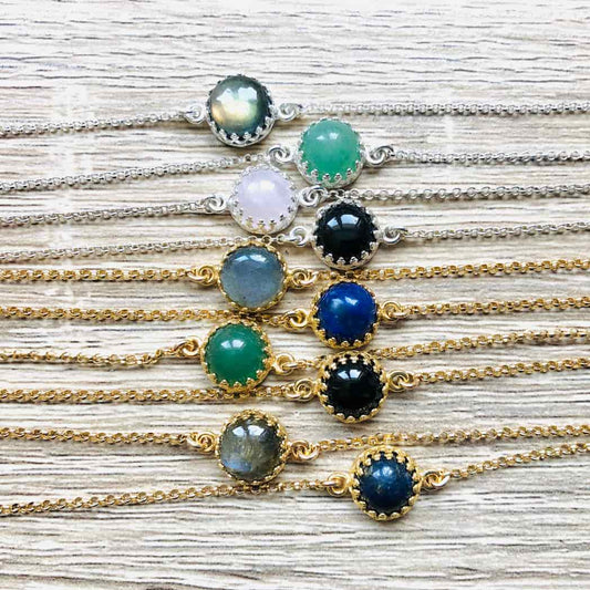 Bracelet en pierres naturelles serties