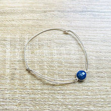 Charger l&#39;image dans la galerie, bracelet-cordon-reglable-lapis-lazuli-argent-massif
