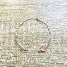 Charger l&#39;image dans la galerie, bracelet-cordon-reglable-quartz-rose-argent-massif