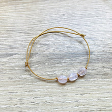 Charger l&#39;image dans la galerie, bracelet-cordon-reglable-quartz-rose-dore