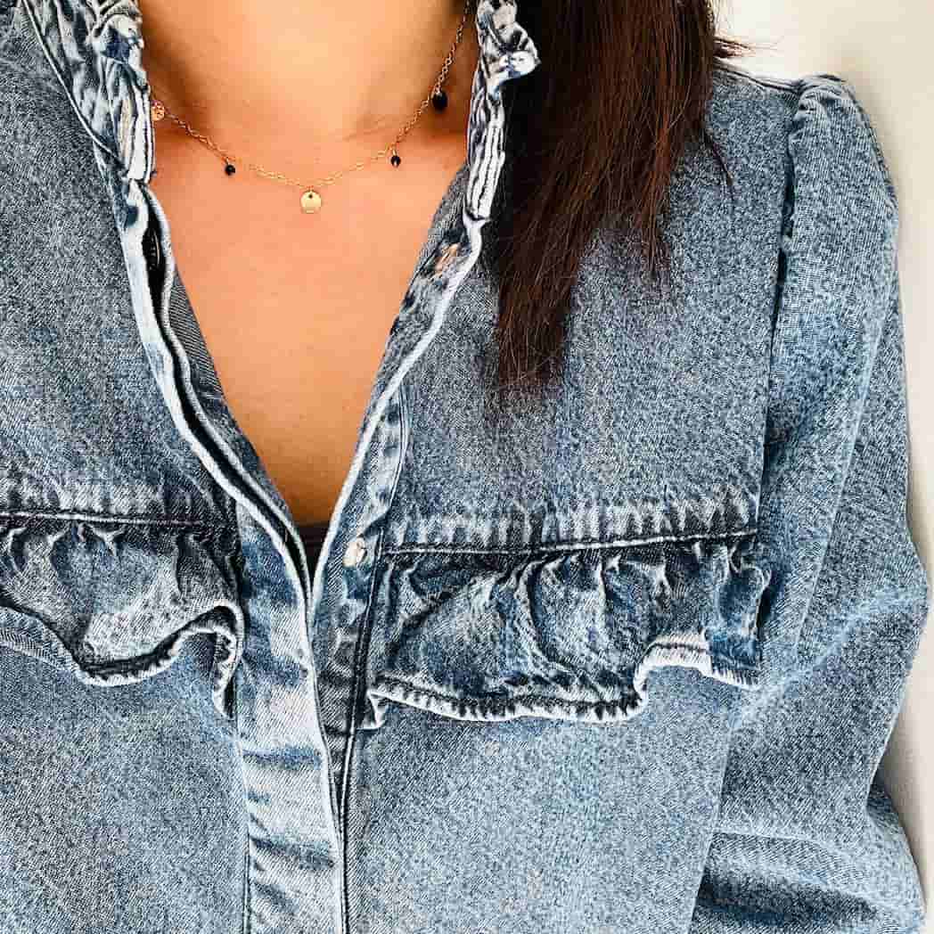 Collier pampilles Spinelle noire