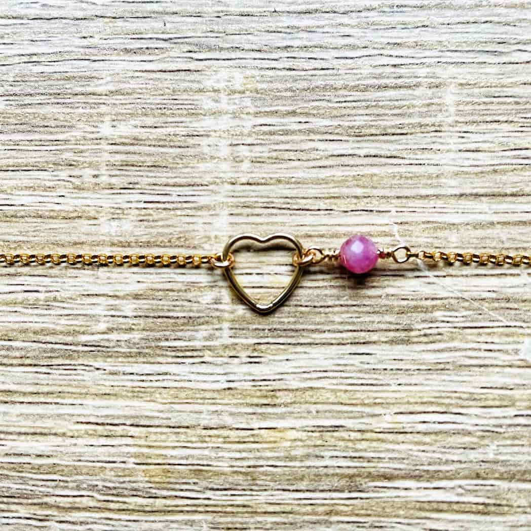 Collier Cœur Tourmaline