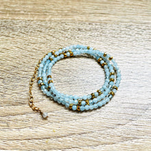Charger l&#39;image dans la galerie, collier-transformable-bracelet-amazonite-bleu-hematite-entier