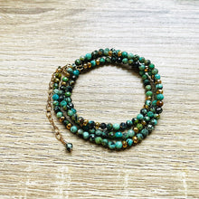 Charger l&#39;image dans la galerie, collier-transformable-bracelet-turquoise-africaine-vert-hematite-entier