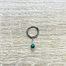 Charger l&#39;image dans la galerie, mini-creole-malachite-vert-argent-massif