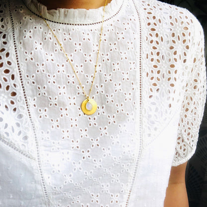Collier médaille Ally Pierre de Lune Argent modèle unique