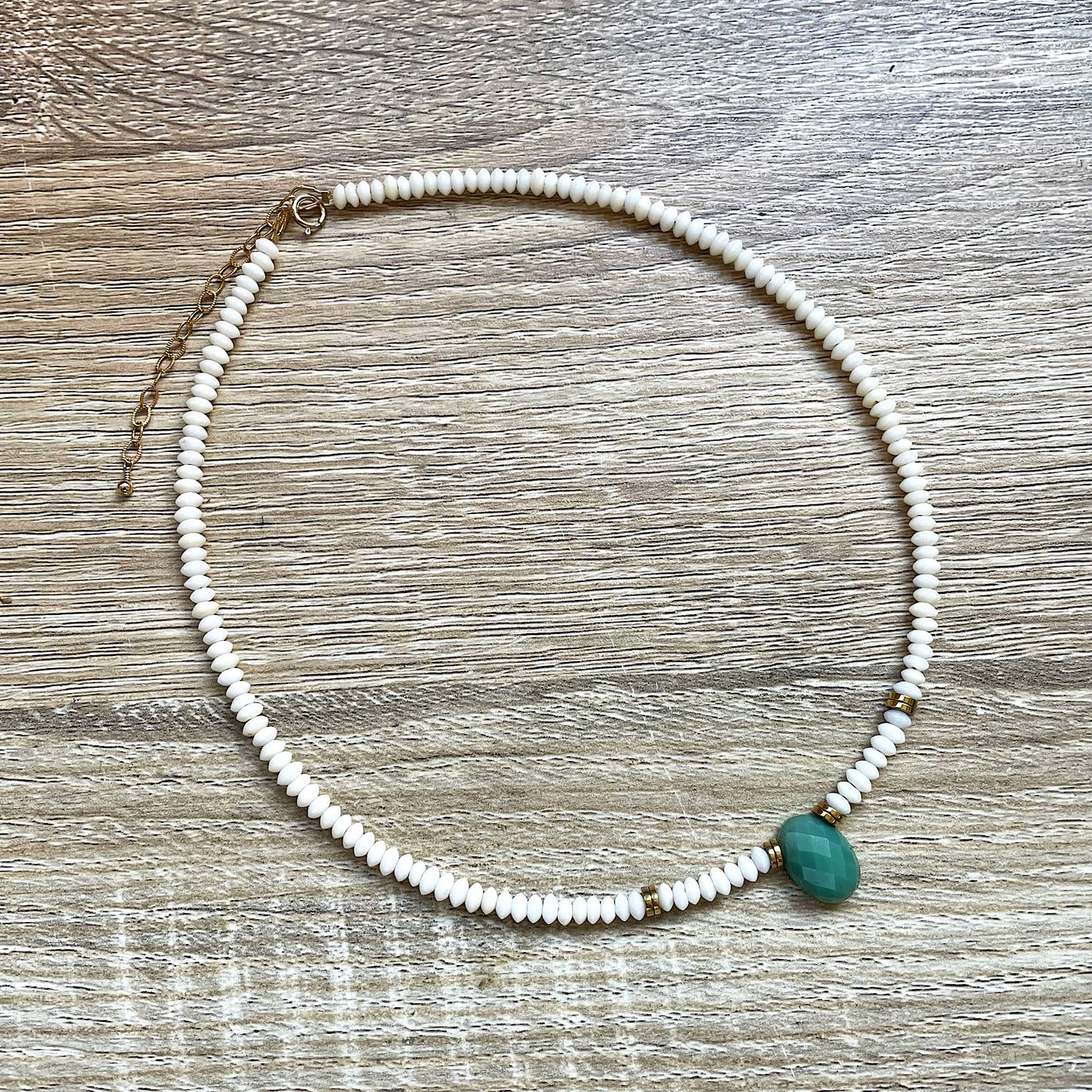 Collier Chrysoprase corail Gina