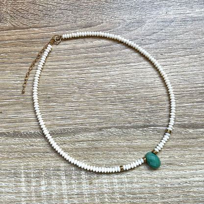 Collier Chrysoprase corail Gina