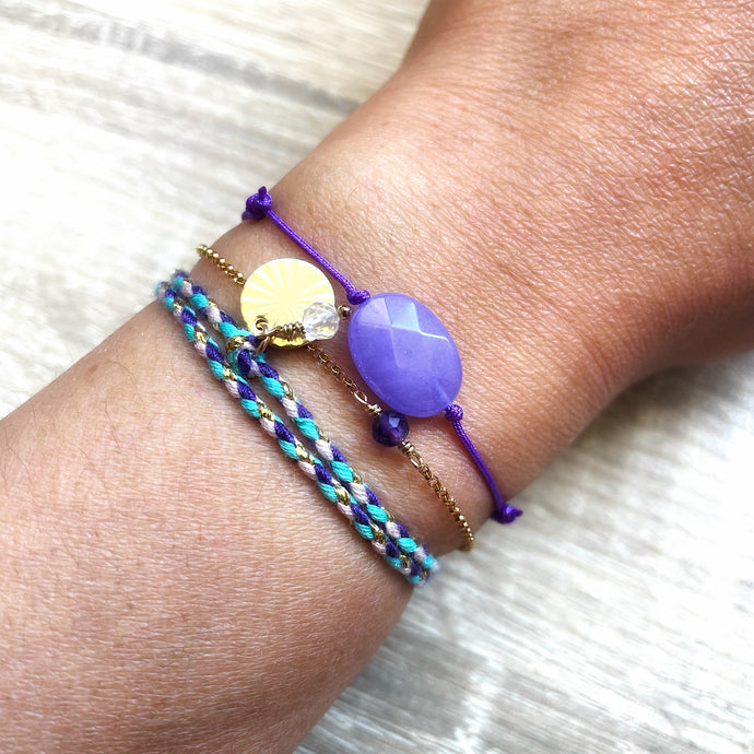 Coffret bracelets pierres naturelles Violets