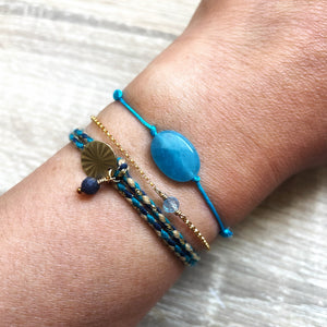 Coffret bracelets pierres naturelles Bleus