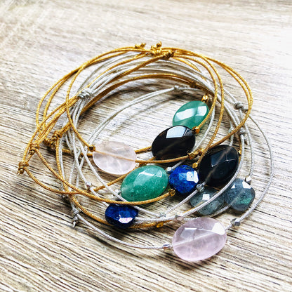 Bracelet pierre naturelles lien coulissant Olivia