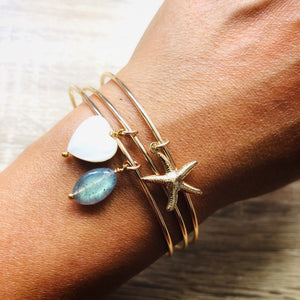 Jonc Calista Amazonite laiton doré